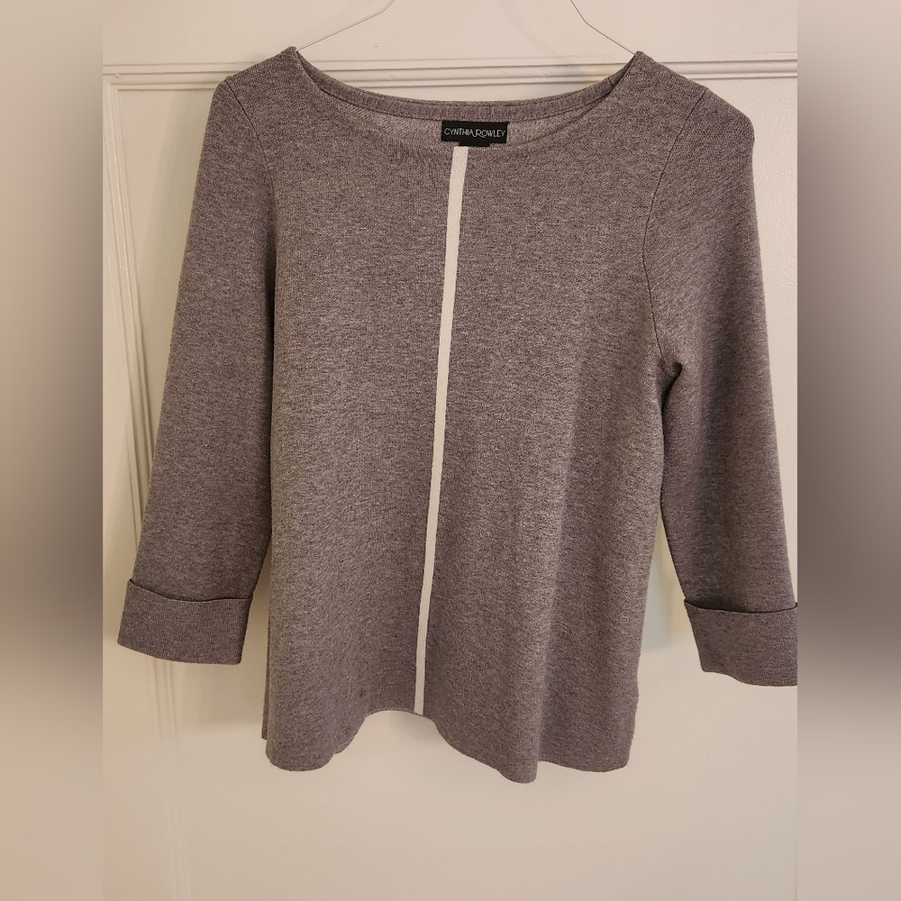 Cynthia Rowley light grey long sleeve jumper, size M, never worn